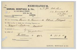 Memo relating to the sale of the steamship Girdleness to Russian owners