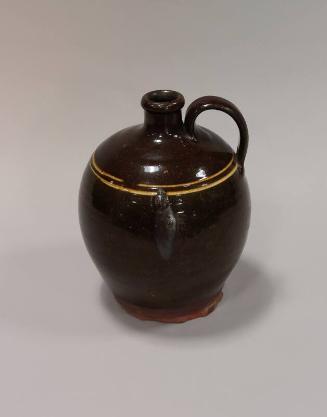 Red Stoneware Flagon with Handle