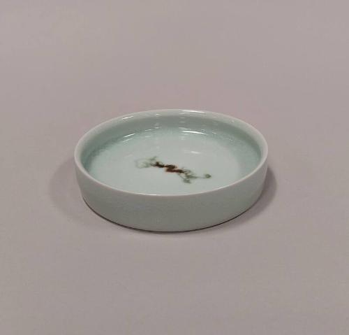 Porcelain Circular Dish with Celadon Glaze
