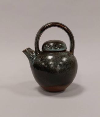 Wood-fired Stoneware Globular Teapot and Cover