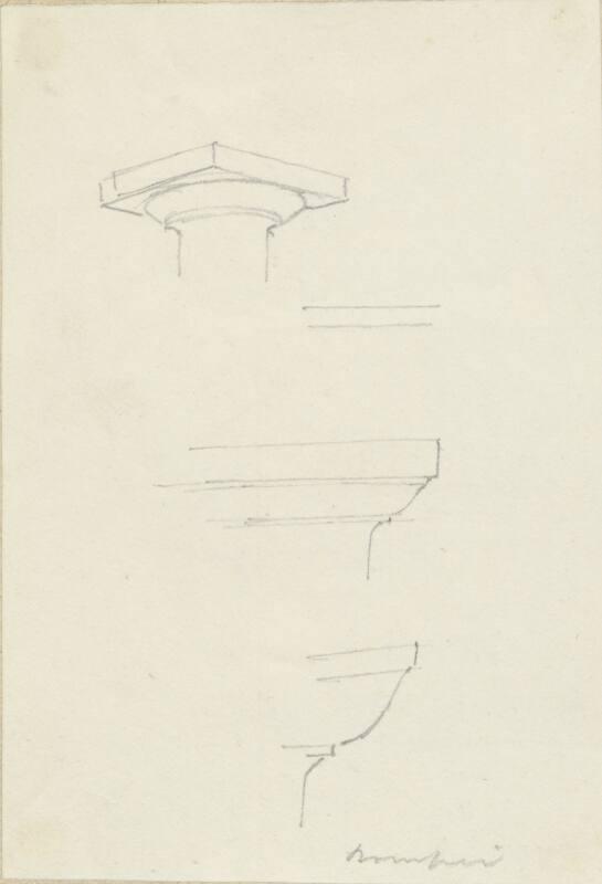 Capital of a Doric Column, Pompeii - One of 91 Sketches of France, Italy & Greece