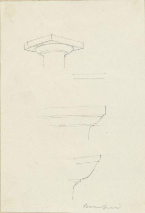 Capital of a Doric Column, Pompeii - One of 91 Sketches of France, Italy & Greece