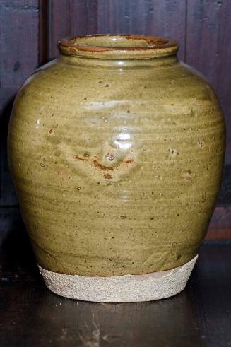 2 Green Earthenware Jars