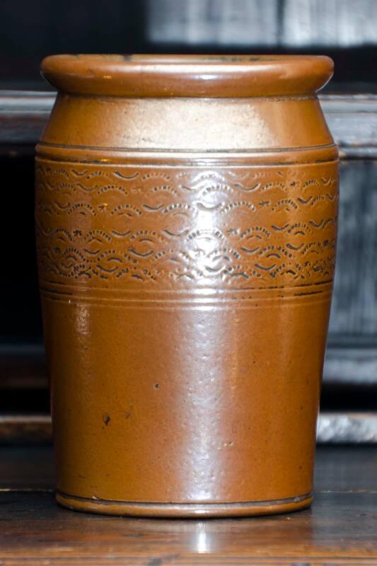 Incised and Glazed Stoneware Jar