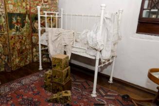 Child's Painted Brass Cot