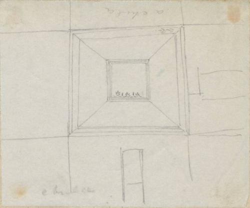 Square Decorated Architectural Detail  - One of 91 Sketches of France, Italy & Greece