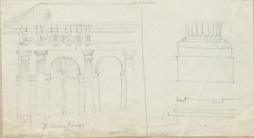 Architectural Details, Botanical Gardens, Naples  - One of 91 Sketches of France, Italy & Greece