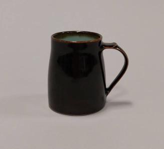 Porcelain Mug with Tenmoku and Celadon Glazes