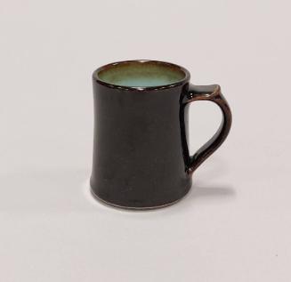 Porcelain Espresso Mug or Cup with Tenmoku and Celadon Glazes