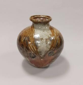 Stoneware Large Bulbous Jar with Shell Remains and Wood Ash Glaze