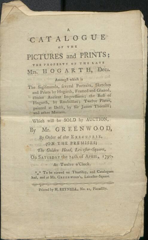 Catalogue of Hogarth's Original Works