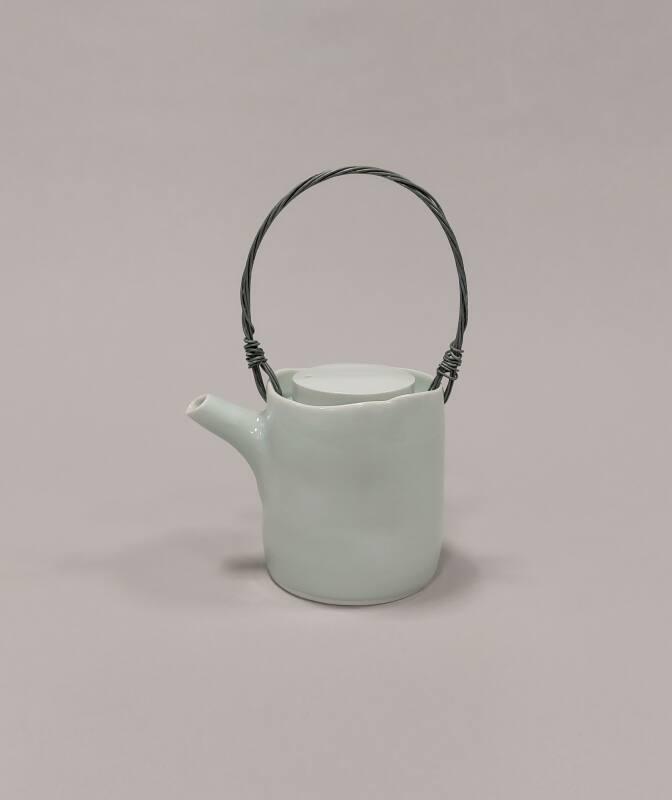 Porcelain Teapot with Twisted Wire Handle