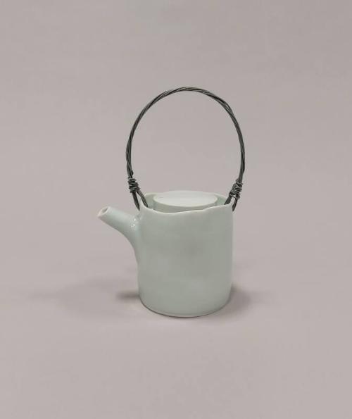 Porcelain Teapot with Twisted Wire Handle