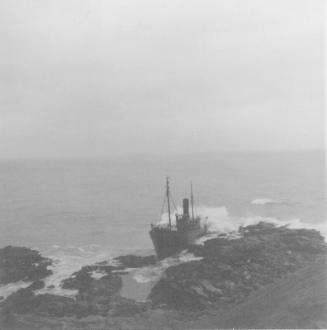 black and white photograph showing d.w. fitzgerald aground