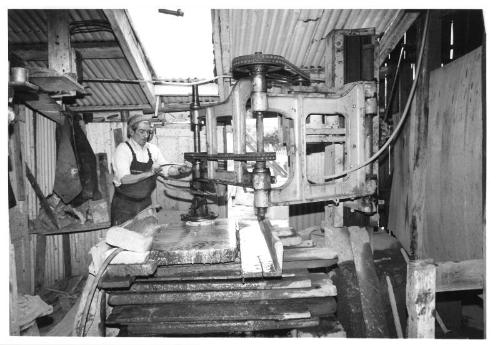 Polishing granite at J R Henderson's, June 1978