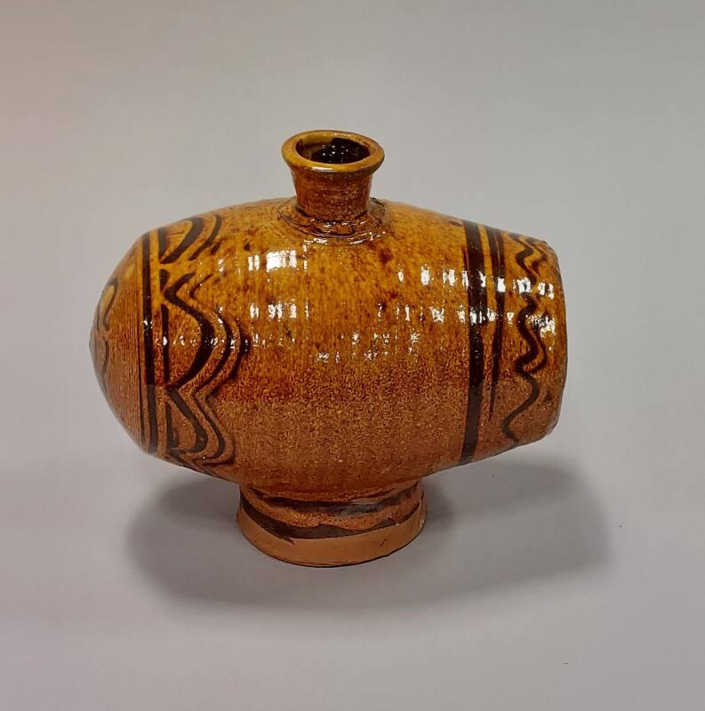 Earthenware Cask with Golden Yellow Glaze