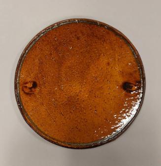 Earthenware Plate with Honey Gold and Brown Glazes