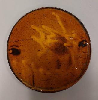Earthenware Plate with Yellow Ochre and Brown Slip Glazes