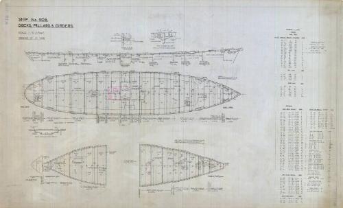 Walanka (906) Decks, Pillars & Girders Plan