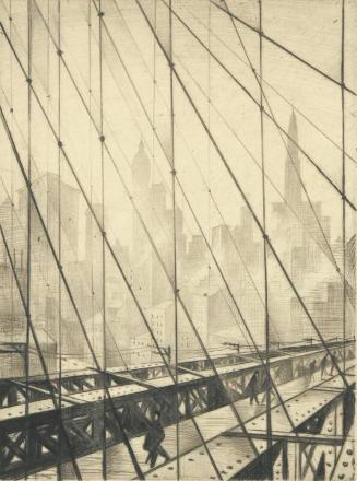 Looking through Brooklyn Bridge