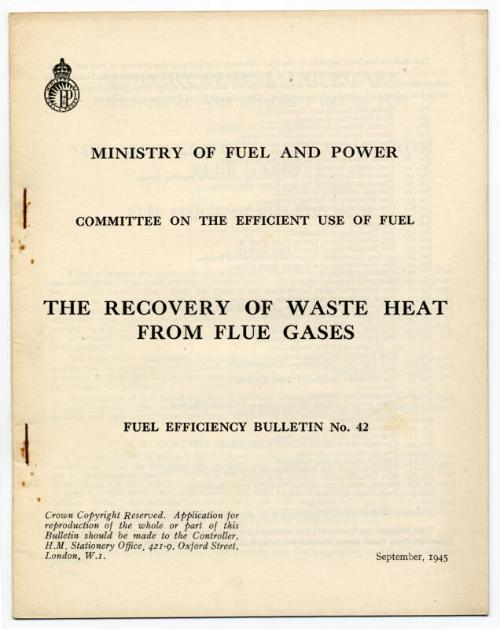 The Recovery of Waste Heat from Flue Gases