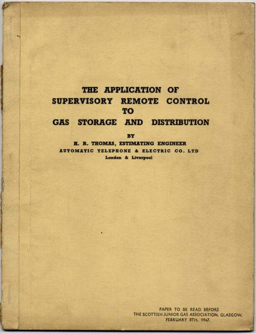 The Aplication of Supervisory Remote Control to Gas Storage and Distribution