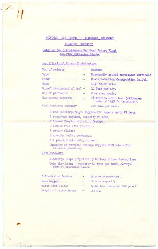 On Vertical Retort and Coke-Screening Plant