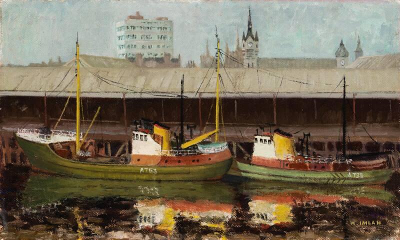 Trawlers Tied Up At Aberdeen Fishmarket