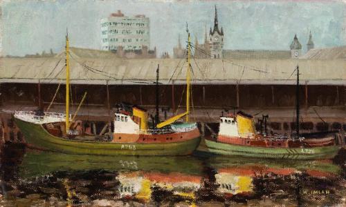 Trawlers Tied Up At Aberdeen Fishmarket