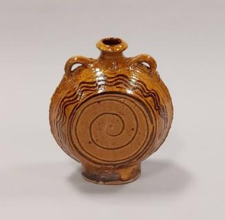 Earthenware Round Flask with Yellow Ochre Glaze