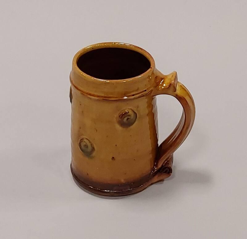 Earthenware Tankard with Yellow Ochre Glaze