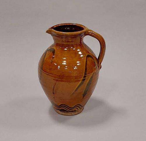 Earthenware Jug with Golden Glaze