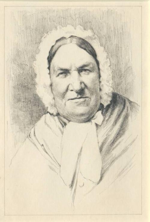 Meg Raffan, the Hen Wife - illustration for "Johnny Gibb of Gushetneuk" by William Alexander