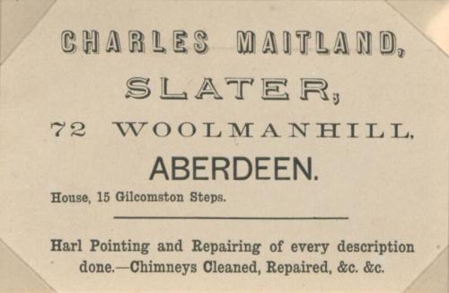 Business Card for Charles Maitland, Slater