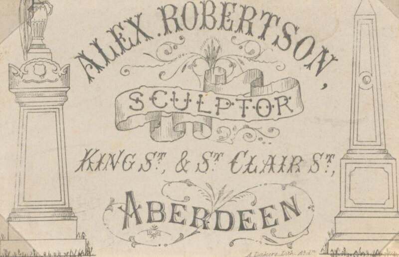 Business Card for Alex. Robertson, Sculptor