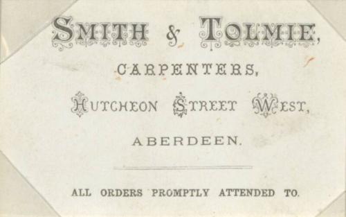 Business Card for Smith & Tolmie, Carpenters