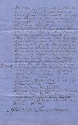 Time Capsule Letter from George Sangster