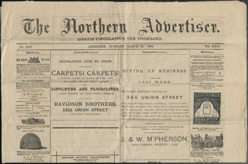 The Northern Advertiser, Tuesday March 22nd, 1882.