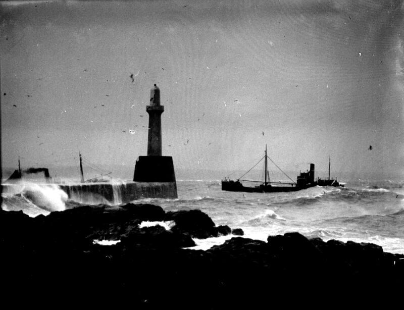 Vessels at South Breakwater Pier in Stormy Seas