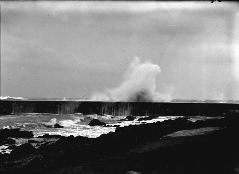 Waves Breaking Over South Breakwater Pier