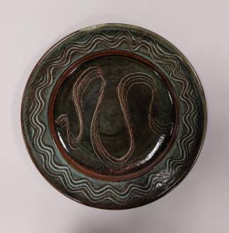 Stoneware Plate with Ash Glaze