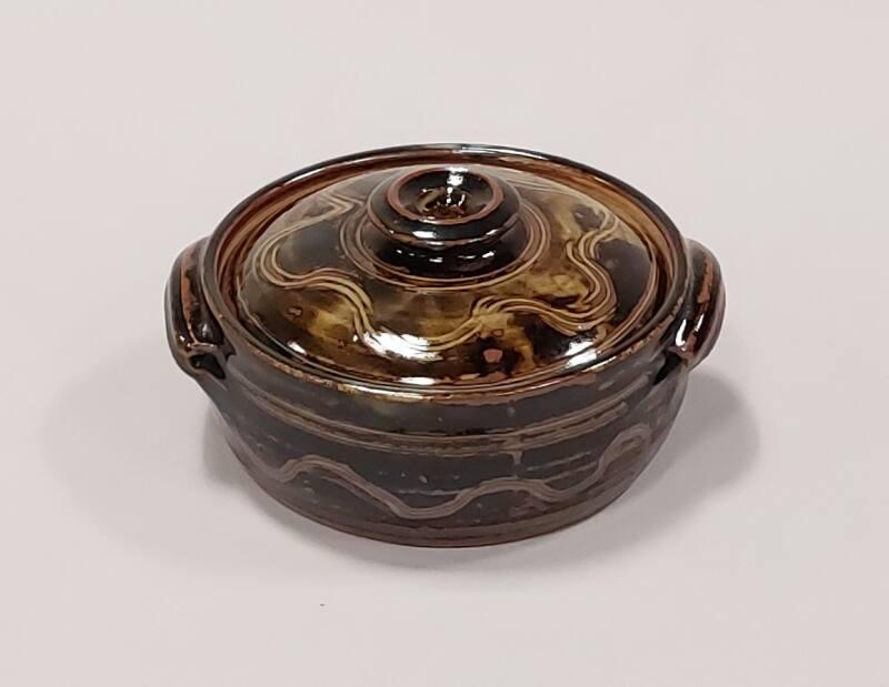 Stoneware Casserole or Vegetable Dish with Combed Decoration