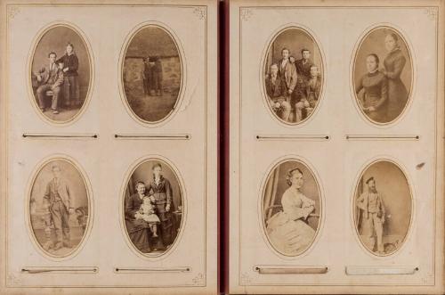 Carte De Visite: Two men Standing Outside Thatched House