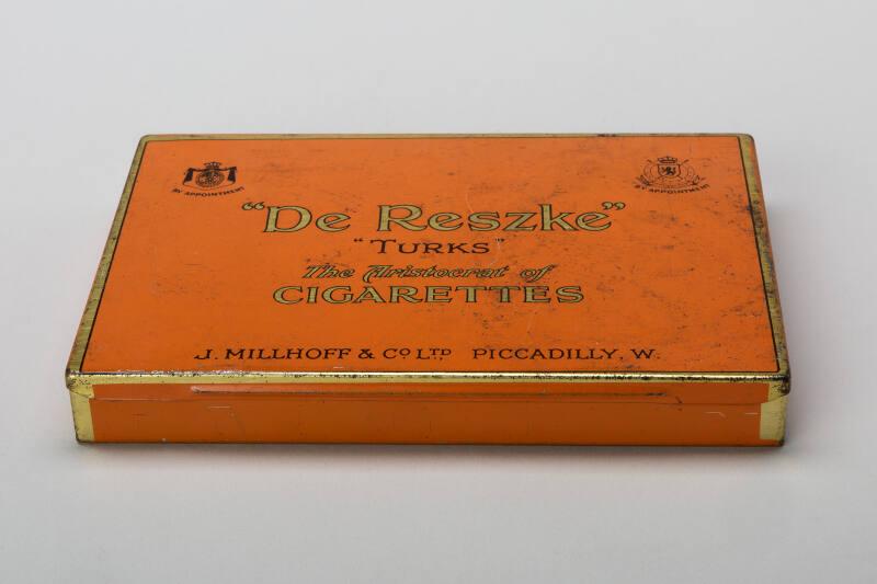 De Reszke" "Turks" Cigarette Tin, J Millhoff And Co, Piccadilly