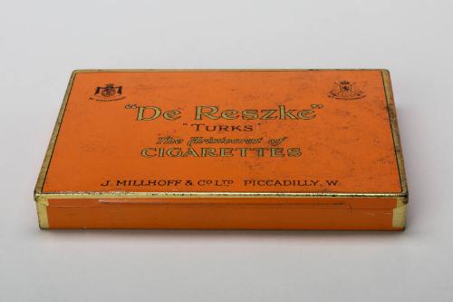 De Reszke" "Turks" Cigarette Tin, J Millhoff And Co, Piccadilly