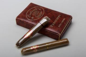 Two Cigars in Embassy President Five Corona Box