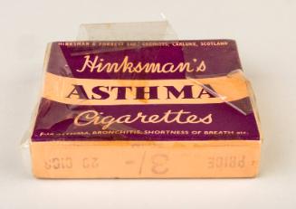 Packet of Hinksman's Asthma Cigarettes: For Asthma, Bronchitis, Shortness of Breath