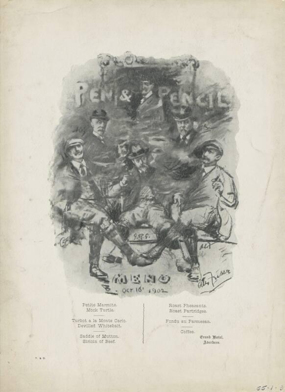 Menu for the Aberdeen Pen and Pencil Club