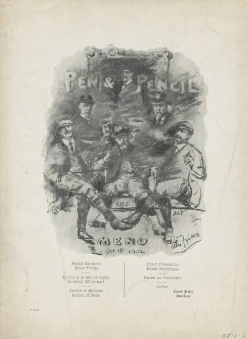 Menu for the Aberdeen Pen and Pencil Club
