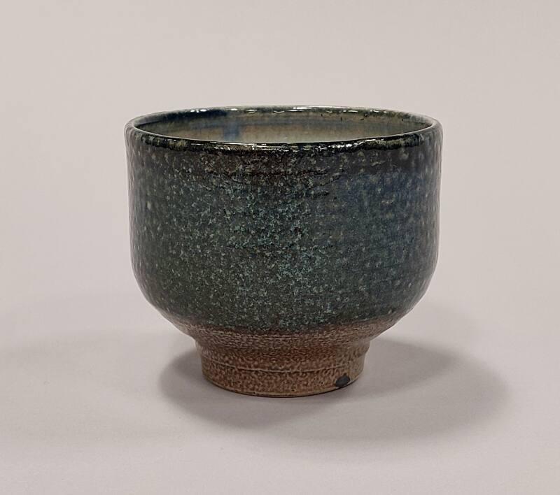Stoneware Small Footed Bowl or Yunomi with Salt-glaze